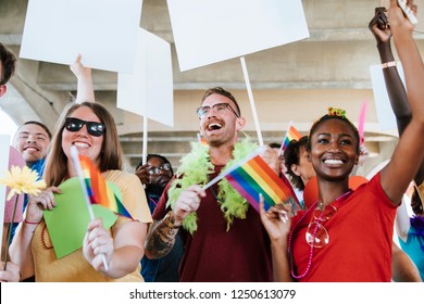 Cheerful gay pride and lgbt festival - Shutterstock ID 1250613079