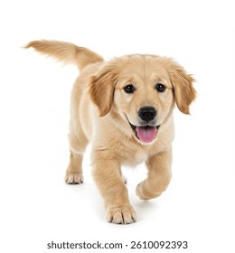 Cheerful Golden Retriever Puppy Ready Fun