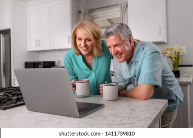 Cheerful Grandparents Happy To Talk With Family Online Through Video Chat Stream Software App From Home