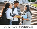 Cheerful Indian asian young group of college students or friends together.