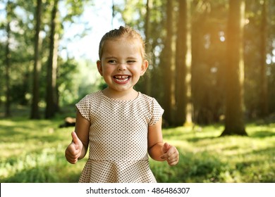 Cheerful Little Girl Showing Ok Sign Stock Photo (Edit Now) 486486307
