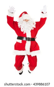 Cheerful Santa Claus Jumping