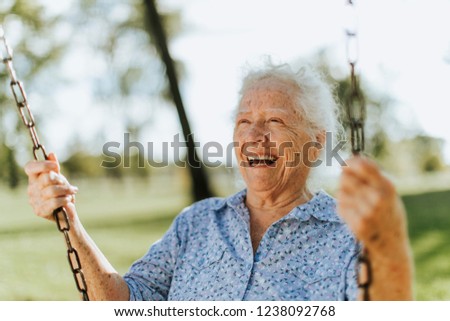 Similar – Senior woman in wheelchair laughing with her daughter