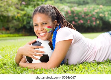 Cheerful South African Soccer Fan