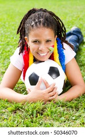 Cheerful South African Soccer Fan