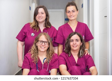 Cheerful Woman Veterinary Team