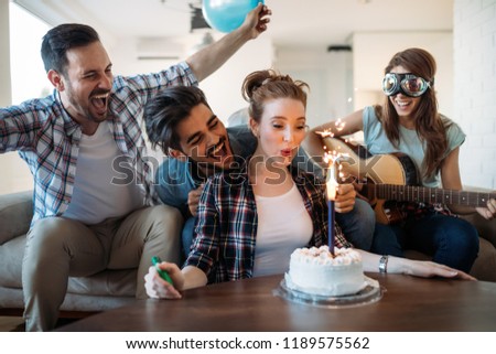 Similar – Man with piece of cake in a summer barbecue