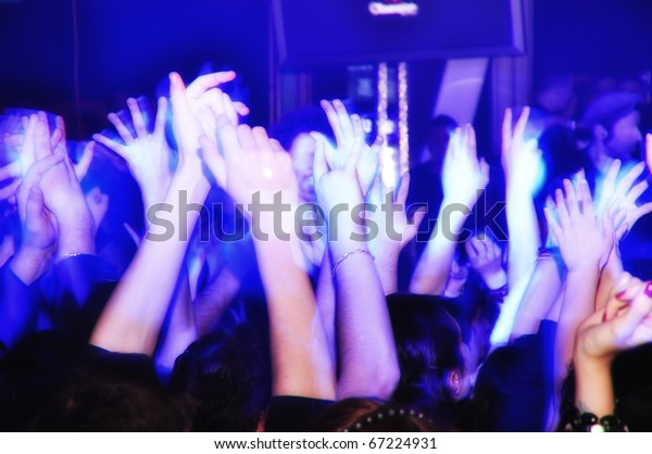 Cheering Crowd Concert Clapping Shouting Stock Photo 67224931 ...