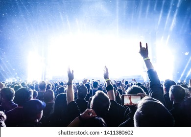 Cheering Crowd At Rock Concert