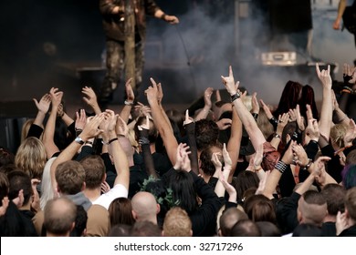 Cheering Crowd At A Rock Concert