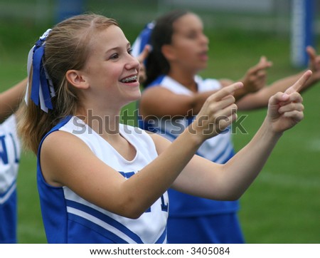 Cheerleader cheering at Football Game 4