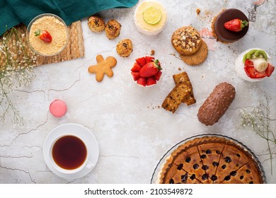 Cheery Pie With Cake, Cookie And Strawberry Magnolias 