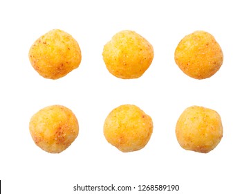cheese balls isolated on white background
