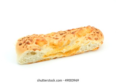 Cheese Breadstick Isolated On White Background In Horizontal Format