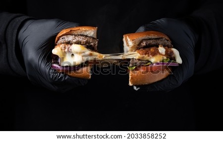 Cheese Burger with mozzarella plate