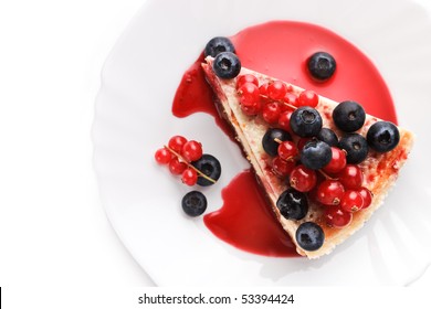 Cheese Cake New-York With Berries (top View)