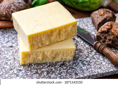 Cheese Collection, Pieces Of Aged British Cheddar Cheese Close Up