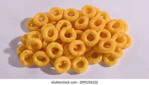 Cheese Corn Rings baked Isolated
