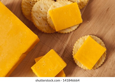 Cheese And Cracker Appetizer Against A Background