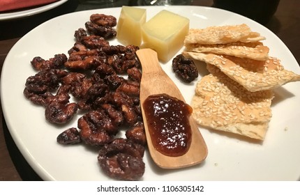 Cheese, crackers, and nuts