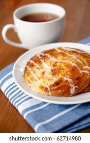 Cheese Danish With Cup Of Tea