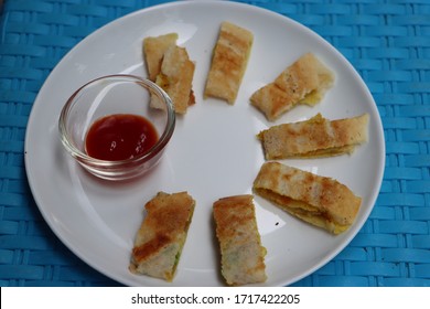 Cheese Dosa Served As Bites,  South Indian Food