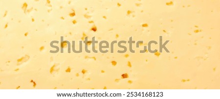 Cheese emmental texture pattern. Close up macro shot. Copy space for text advertising message.	

