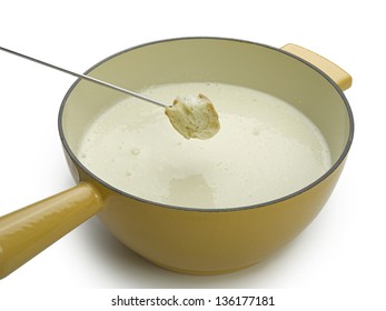 Cheese Fondue Isolated On White