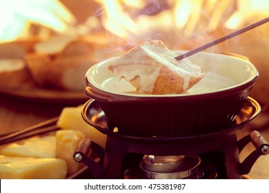 Cheese Fondue,Traditional Swiss Food For Winter