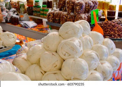 Cheese At Food Market In Oaxaca, Mexico