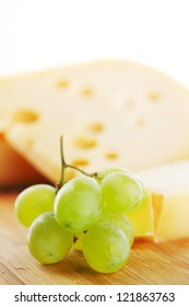 cheese and grape close up