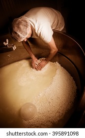 Cheese Maker -Traditional Cheese Making At A Creamery,