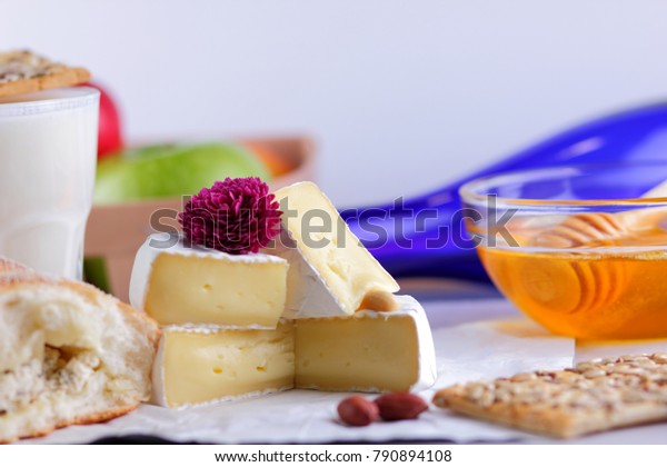 Cheese Mold Camembert Honey Purple Bottle Stock Photo Edit Now