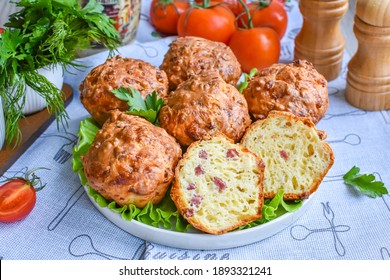 Cheese Muffins With Smoked Sausage