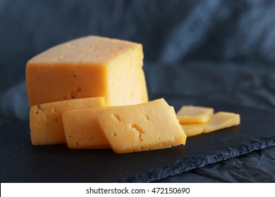 Cheese On The Black Slate Board