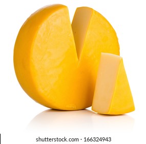 Cheese on white background. File contains a path to isolation.