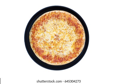 Cheese Plain Pizza Isolated On White Background