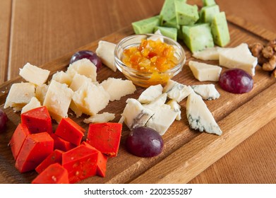 Cheese Plate For Wine. Healthy Food. Diet Dish. Restaurant Menu. Salat.