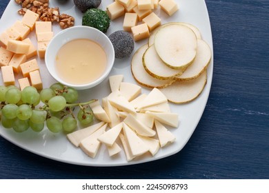 Cheese platter with different cheese