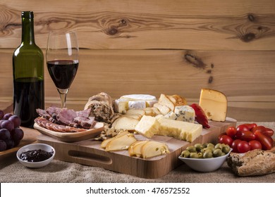 Cheese Platter And Wine - A Light Snack