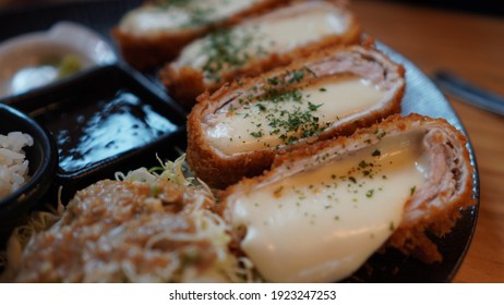 Cheese Pork Cutlet And Lettuce Salad