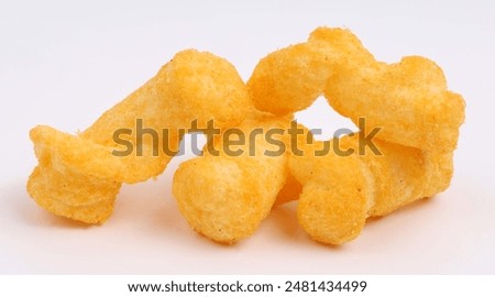 Cheese puff corn in different styles 