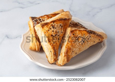 Cheese puff pastry in triangle shape