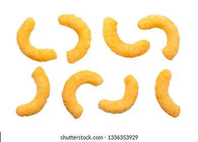 Cheese puffs isolated on a white background
