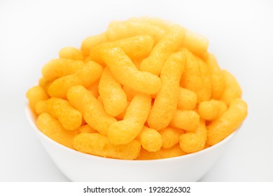 cheese puffs in a white bowl, Cheese Doodle Day, crisps