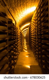 Cheese Refining Cellar In The French Jura