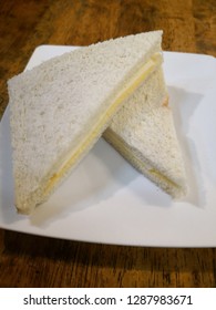 Cheese Sandwhich On White Plate