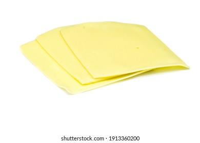 Cheese Slice Isolated On White Background