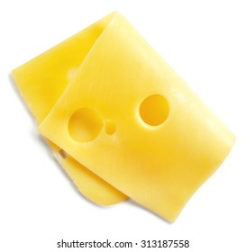 Cheese Slice Isolated On White Background