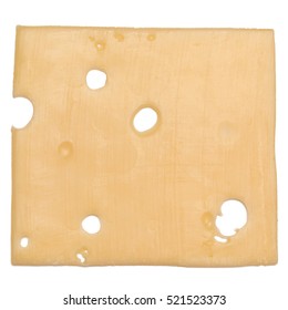 Cheese Slice Isolated On White Background Cutout